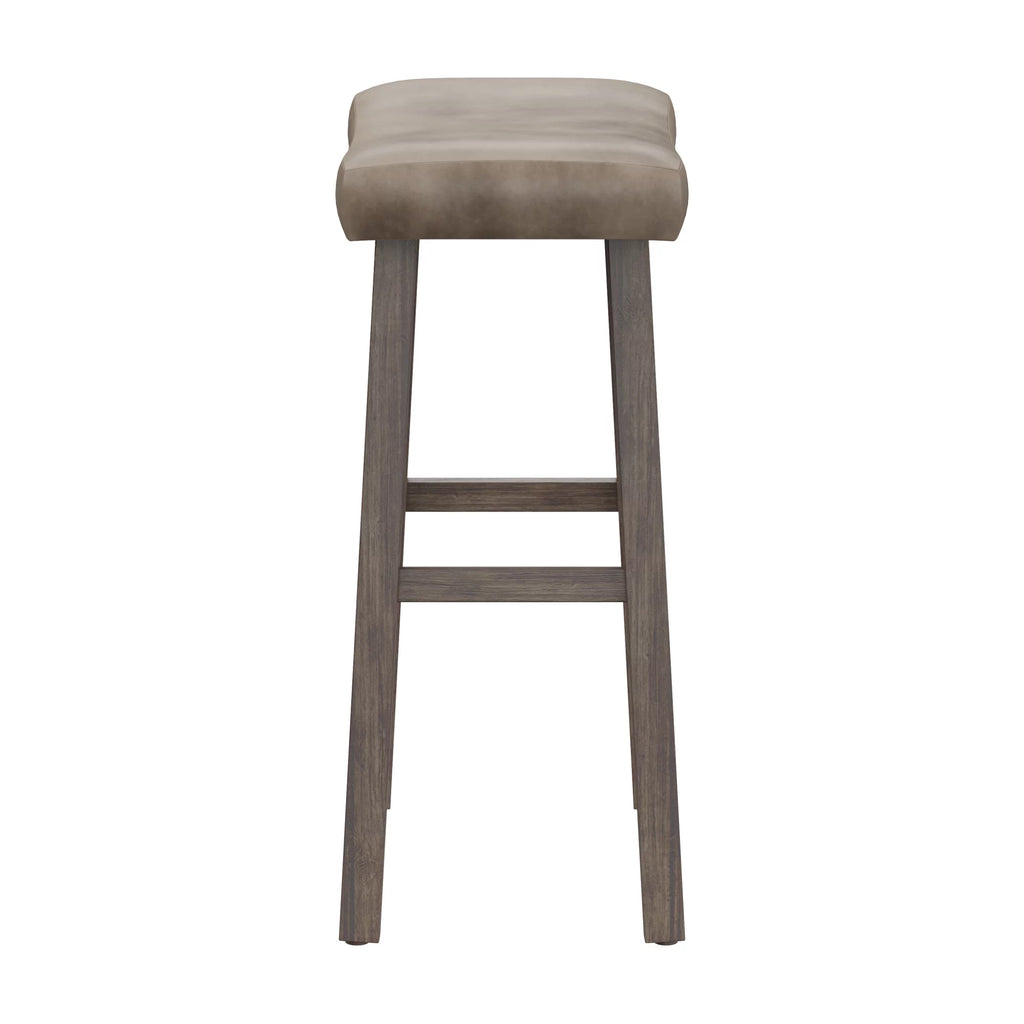 Rustic Gray Wood Backless Bar Height Stool X51486