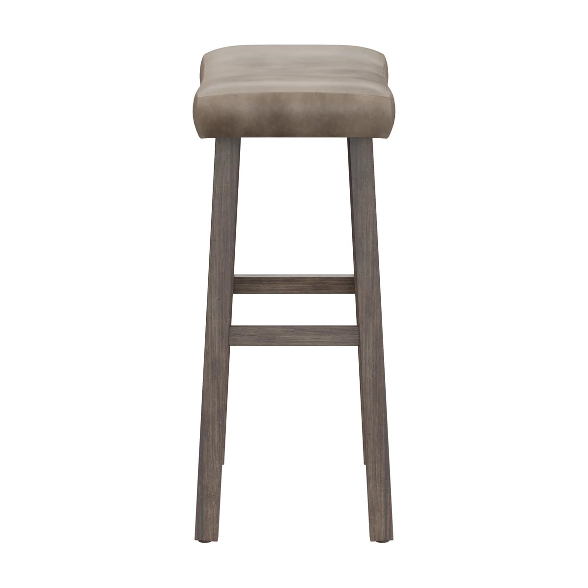 Rustic Gray Wood Backless Bar Height Stool X51486