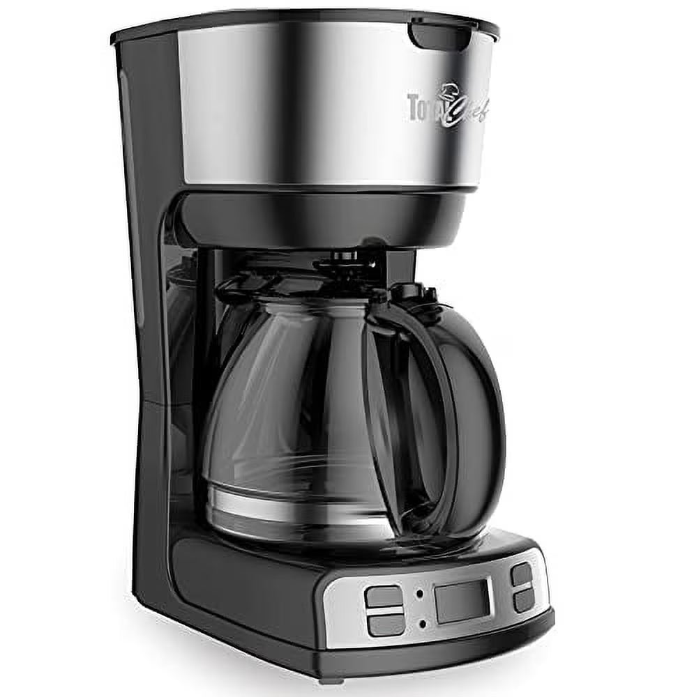 12-Cup 1.8 L Programmable Coffee Maker with Filter Black and Silver L9338