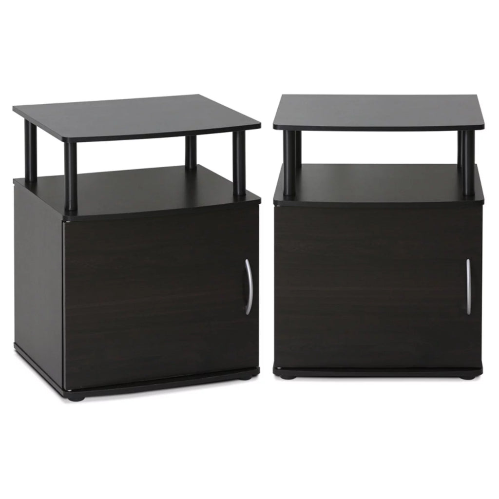 Black Engineered Wood End Table Set of 2 O9889