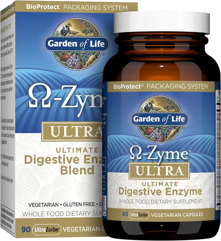 90 Capsules Digestive Enzymes with Papain, Bromelain, Lipase, Ginger, Turmeric Z480405