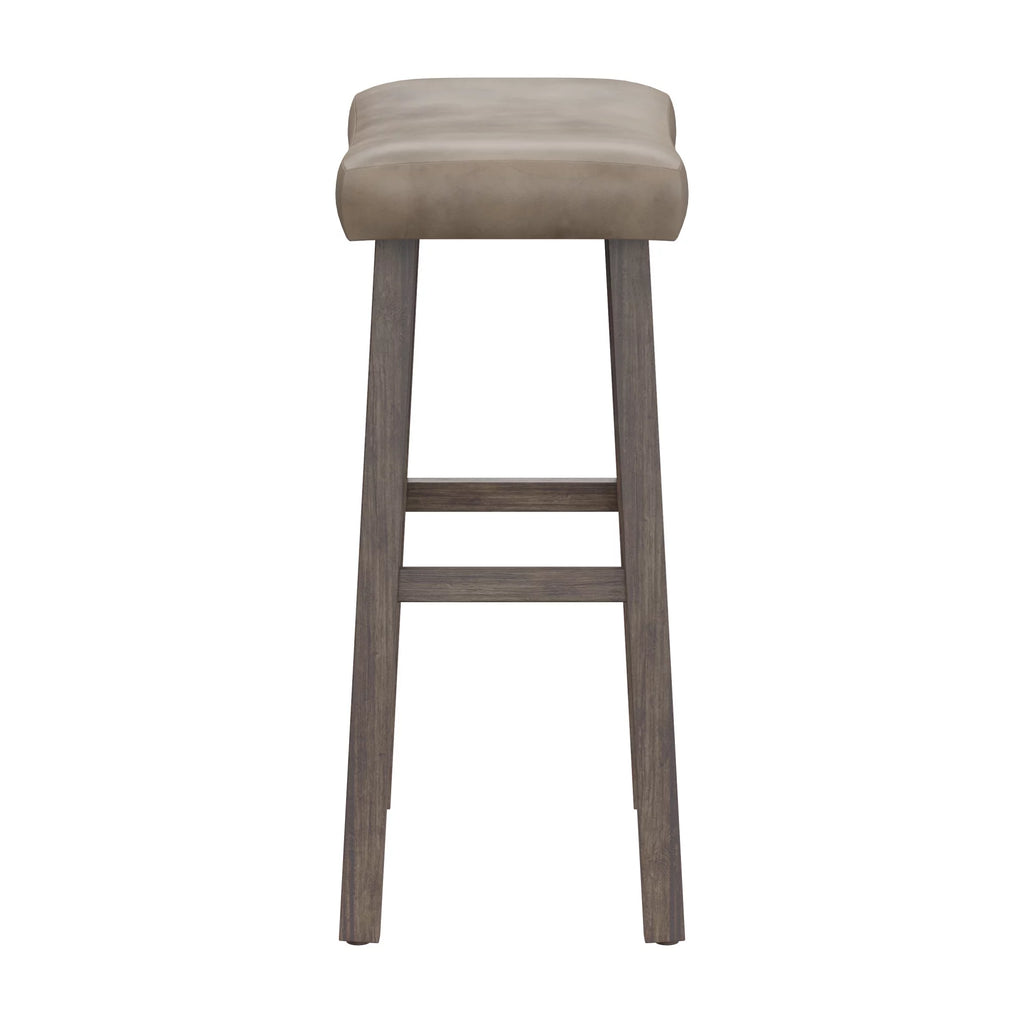 Rustic Gray Wood Backless Bar Height Stool X51486