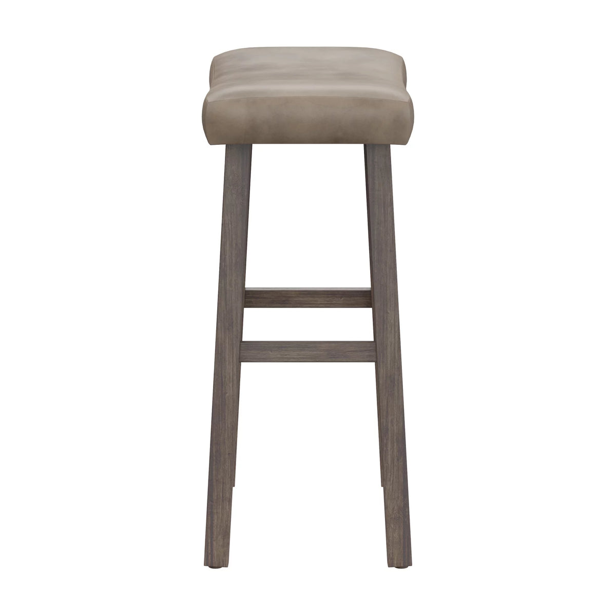 Rustic Gray Wood Backless Bar Height Stool X51486