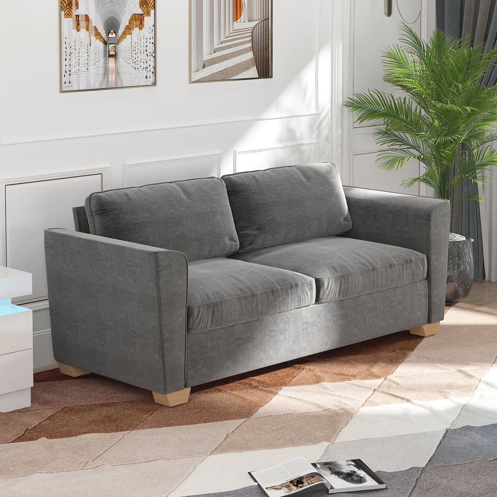 Grey Full Pull Out Sofa Bed with Memory Foam Mattress D9670