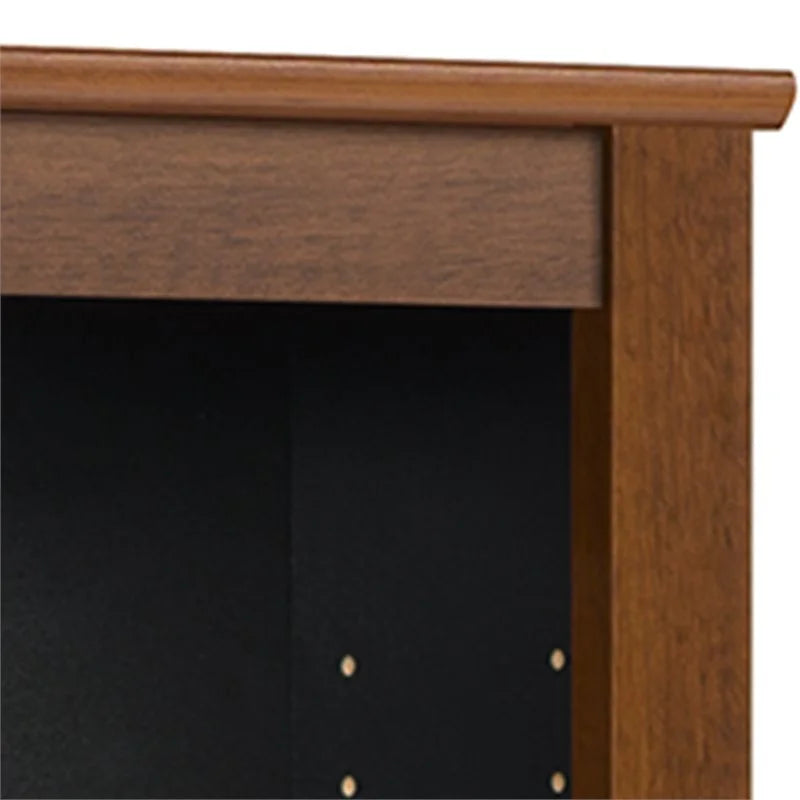 Triple Floating Media Wall Storage in Cherry and Black E339