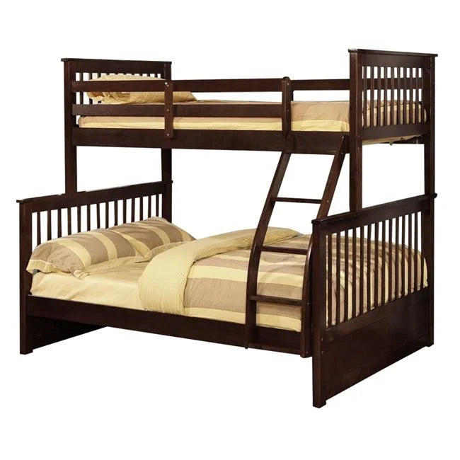 Twin Over Full Wooden Bunk Bed with Slatted Headboard M55455