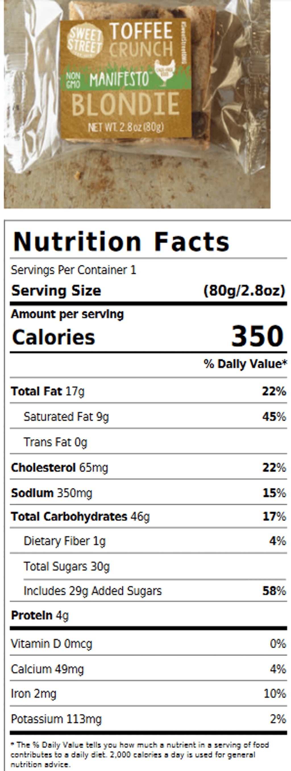 Individually Wrapped Toffee Crunch Blondie 8 Count W406035