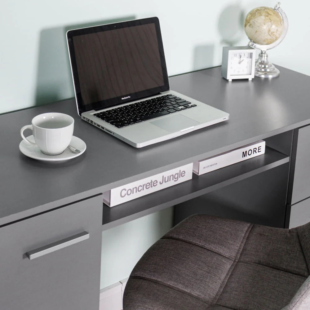 White 53 inch Office Desk with Drawers Y74352